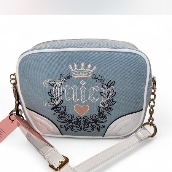 Juicy Couture Light Blue and White Crossbody Bag - Picture 2 of 5